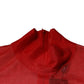 Dolce & Gabbana Red Mesh Turtleneck Long Sleeve Blouse Top