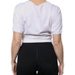 Dolce & Gabbana White Cotton Silk Round Neck Wrap Blouse Top