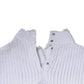 Dolce & Gabbana White Cotton Lace Trim Turtleneck Blouse Top