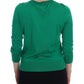 Dolce & Gabbana Green Silk Crystal Banana Sweater