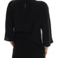 Dolce & Gabbana Black Silk Fairy Tale Top Crystal Blouse