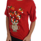 Dolce & Gabbana Red Silk Orange Vase Crystal Top