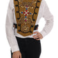 Dolce & Gabbana Yellow Crystal Cross Vest Jacket