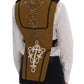 Dolce & Gabbana Yellow Crystal Cross Vest Jacket