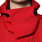 Dolce & Gabbana Red Nylon Hooded Men Full Zip Parka Jacket