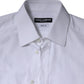 Dolce & Gabbana White Cotton Formal Men GOLD Dress Shirt