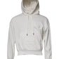 Dolce & Gabbana White Logo Hooded Pullover Men Sweatshirt Sweater