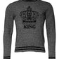 Dolce & Gabbana Gray Crown King Cashmere Pullover Sweater