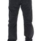 GF Ferre Black Corduroy Cotton Straight Fit Pants