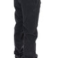 GF Ferre Black Corduroy Cotton Straight Fit Pants