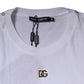 Dolce & Gabbana White DG Logo Crew Neck Short Sleeve T-shirt