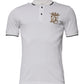 Dolce & Gabbana Off White Crown Cotton Collared Polo T-shirt