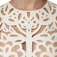 Dolce & Gabbana White Cut Out Leather Sleeveless Midi Dress