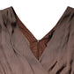 Peserico Brown Sleeveless Deep V-neck A-line Long Maxi Dress