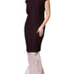 Barbara Casasola Brown Silk Short Sleeves Sheath Maxi Dress