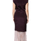 Barbara Casasola Brown Silk Short Sleeves Sheath Maxi Dress