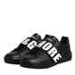 Dolce & Gabbana Black D&G AMORE Low Top Sneakers Shoes