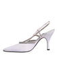 Dolce & Gabbana White Strass Crystal Slingbacks Pumps Shoes