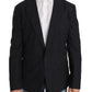 Dolce & Gabbana Gray Striped Wool Jacket Coat Slim Blazer