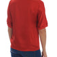 Dolce & Gabbana Red Silk Oranges Floral Crystal Blouse