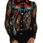 Dolce & Gabbana Black Lace Crystal SPACE Shirt