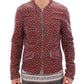 Dolce & Gabbana Bordeaux Leather Boxer Print Jacket Coat