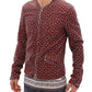 Dolce & Gabbana Bordeaux Leather Boxer Print Jacket Coat