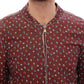 Dolce & Gabbana Bordeaux Leather Boxer Print Jacket Coat