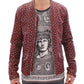 Dolce & Gabbana Bordeaux Leather Boxer Print Jacket Coat
