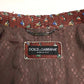 Dolce & Gabbana Bordeaux Leather Boxer Print Jacket Coat