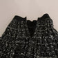 Dolce & Gabbana Black Check Flounce Detailed Wool Mini Skirt