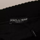 Dolce & Gabbana Black Check Flounce Detailed Wool Mini Skirt
