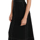 Dolce & Gabbana Black Wool Stretch A-line Sheath Dress