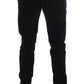 Dolce & Gabbana Black Gray Wool Casual Trousers Stripe Pants