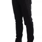 Dolce & Gabbana Black Gray Wool Casual Trousers Stripe Pants