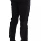 Dolce & Gabbana Black Gray Wool Casual Trousers Stripe Pants