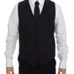 Dolce & Gabbana Black Wool Silk Dress Gilet Jacket Vest