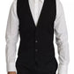 Dolce & Gabbana Black Wool Logo Waistcoat Vest
