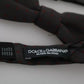 Dolce & Gabbana Gray Dotted Silk Adjustable Neck Bow Tie