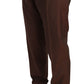 Dolce & Gabbana Brown Wool Silk Formal Trousers Pants