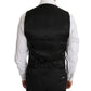 Dolce & Gabbana Black Solid Wool Silk Waistcoat Vest