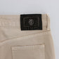 Cavalli Beige Wash Slim Fit Cotton Stretch Jeans