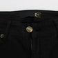 Cavalli Black Cotton Stretch Slim Skinny Fit Jeans