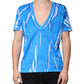 Dolce & Gabbana Blue Cotton V-neck Short Sleeves T-shirt