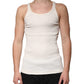 Dolce & Gabbana Off White Cotton Sleeveless Round Neck Tank T-shirt