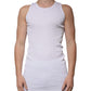 Dolce & Gabbana White Cotton Sleeveless Round Neck Tank T-shirt