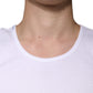 Dolce & Gabbana White Cotton Sleeveless Round Neck Tank T-shirt