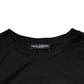 Dolce & Gabbana Black Logo Print Cotton Crew Neck T-shirt