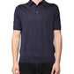 Dolce & Gabbana Blue Silk Collared Short Sleeves Polo T-shirt