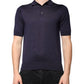Dolce & Gabbana Blue Silk Collared Short Sleeves Polo T-shirt